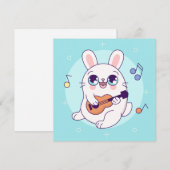 Cute Bunny Holiday Kaart (Voorkant / Achterkant)