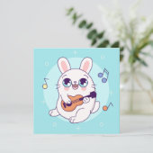 Cute Bunny Holiday Kaart (Staand voorkant)