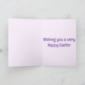 Cute Bunny Hoppy Easter  Feestdagen Kaart (Binnen)