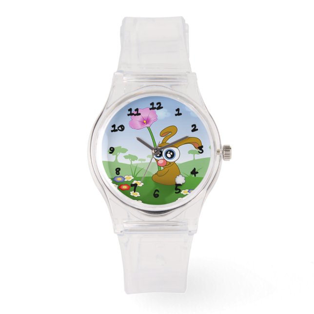 Cute Bunny Horloge (Voorkant)