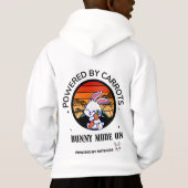 Cute Bunny Hugging Carrot Retro Sunset T-Shirt (Achterkant)