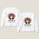 Cute Bunny Hugging Carrot Retro Sunset T-Shirt  (Voorkant /achterkant)