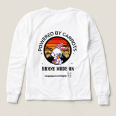 Cute Bunny Hugging Carrot Retro Sunset T-Shirt (Achterkant)