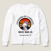 Cute Bunny Hugging Carrot Retro Sunset T-Shirt (Voorkant)