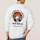 Cute Bunny Hugging Carrot Retro Sunset T-Shirt (Achterkant)