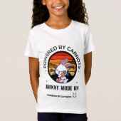 Cute Bunny Hugging Carrot Retro Sunset T-Shirt (Voorkant)
