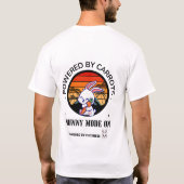 Cute Bunny Hugging Carrot Retro Sunset T-Shirt  (Achterkant)