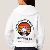 Cute Bunny Hugging Carrot Retro Sunset T-Shirt  (Achterkant)