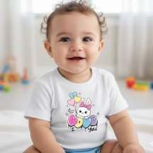 Cute Bunny "I LOVE You" Hearts Balloons T-Shirt