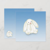Cute Bunny Illustration Persoonlijke Aankondiging (Voorkant / Achterkant)