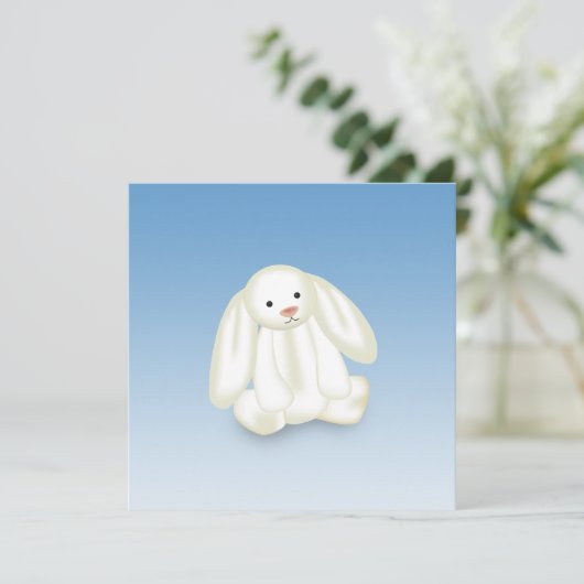 Cute Bunny Illustration Persoonlijke Aankondiging (Staand voorkant)