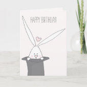 Cute Bunny in a Top Hat - Birthday Kaart (Voorkant)