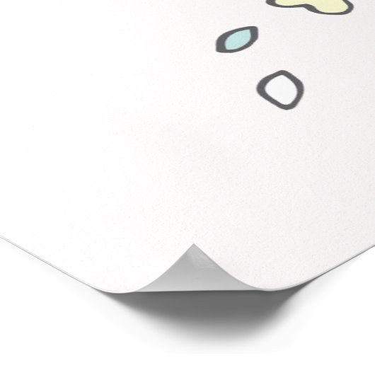 Cute Bunny in a Wreath - Birth Stats Nursery Art Poster (Hoek)