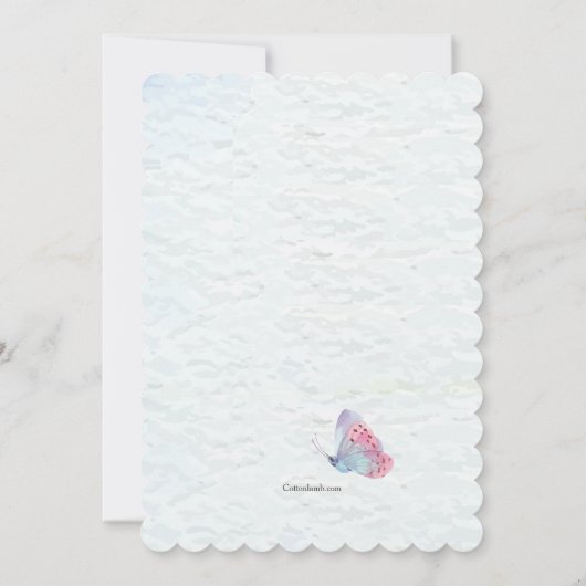 Cute Bunny in Basket Invitation Kaart (Achterkant)