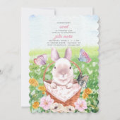 Cute Bunny in Basket Invitation Kaart (Voorkant)