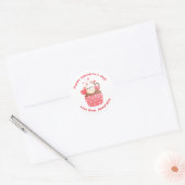 Cute Bunny in Cupcake Custom Kinder Valentijnsdag Ronde Sticker (Envelop)