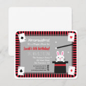 Cute Bunny in Magic Pet Birthday Party Invitations Kaart (Voorkant / Achterkant)
