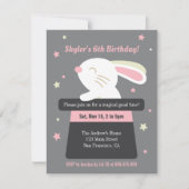 Cute Bunny in Magic Pet Stars Kids Birthday Party Kaart (Voorkant)