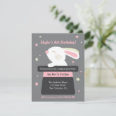 Cute Bunny in Magic Pet Stars Kids Birthday Party Kaart (Staand voorkant)