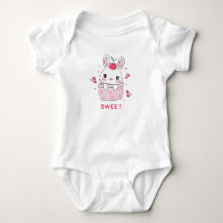 Cute Bunny in Roze Kersen Zakje - Sweet Kawaii Il Romper