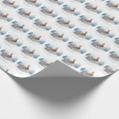 Cute Bunny in Sneeuwkerstvakantieomslag Cadeaupapier (Hoek)