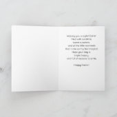 Cute Bunny in Yellow w/ Happy Easter Basket Kaart (Binnen)