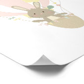 Cute Bunny InPink Hot Air Ballon Nursery Poster (Hoek)