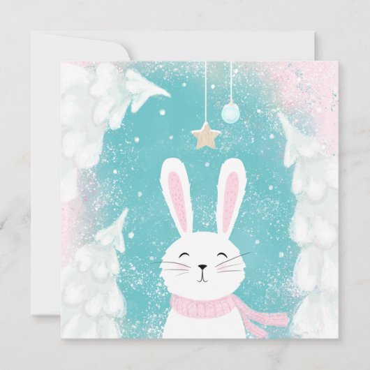 Cute Bunny Kerstroze en Mint (Voorkant)