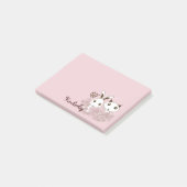Cute Bunny Kitten Dieren Vrienden Roze Meisjes Kin Post-it® Notes (Schuin)