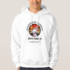 Cute Bunny Knuffel Carrot Retro Zonsondergang T-Sh Hoodie