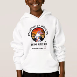 Cute Bunny Knuffel Wortel Retro Zonsondergang T-Sh