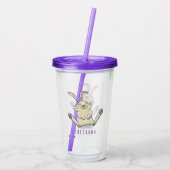 Cute bunny konbit cartoon illustration acryl drinkbeker (Achterkant)