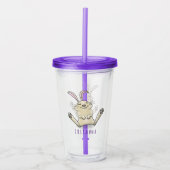 Cute bunny konbit cartoon illustration acryl drinkbeker (Voorkant)