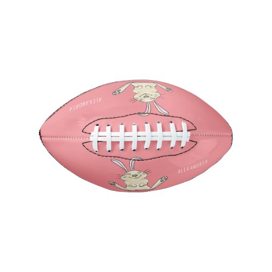 Cute bunny konbit cartoon illustration american football (Voorkant)