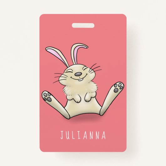 Cute bunny konbit cartoon illustration badge (Voorkant)