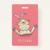 Cute bunny konbit cartoon illustration badge (Achterkant)