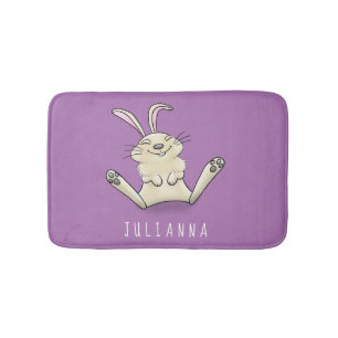Cute bunny konbit cartoon illustration badmat