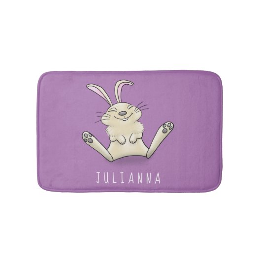 Cute bunny konbit cartoon illustration badmat (Voorkant)