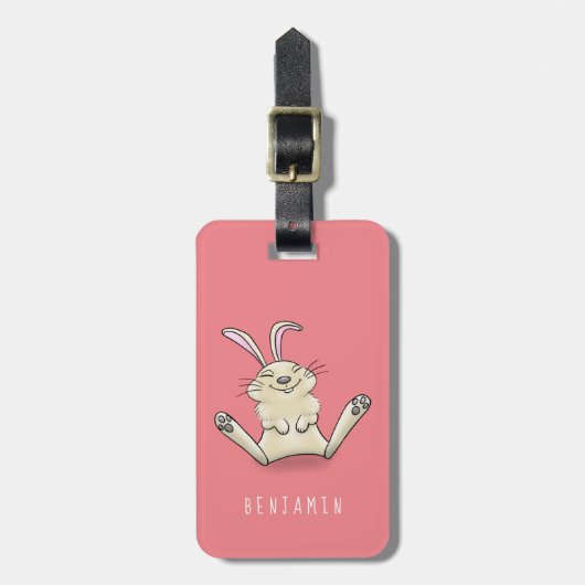 Cute bunny konbit cartoon illustration bagagelabel (Voorkant verticaal)
