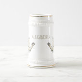 Cute bunny konbit cartoon illustration bierpul (Center)