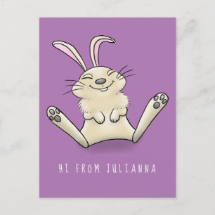 Cute bunny konbit cartoon illustration briefkaart