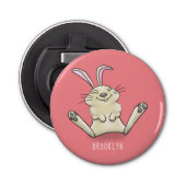 Cute bunny konbit cartoon illustration button flesopener (Voorkant)