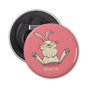 Cute bunny konbit cartoon illustration button flesopener