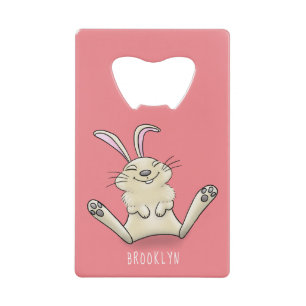 Cute bunny konbit cartoon illustration creditkaart flessenopener