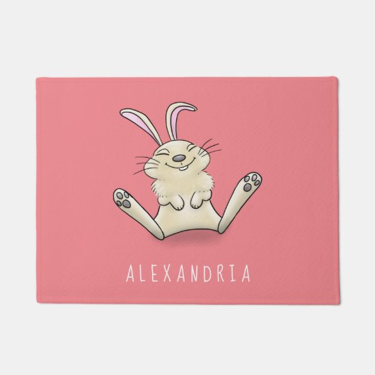 Cute bunny konbit cartoon illustration deurmat (Voorkant)