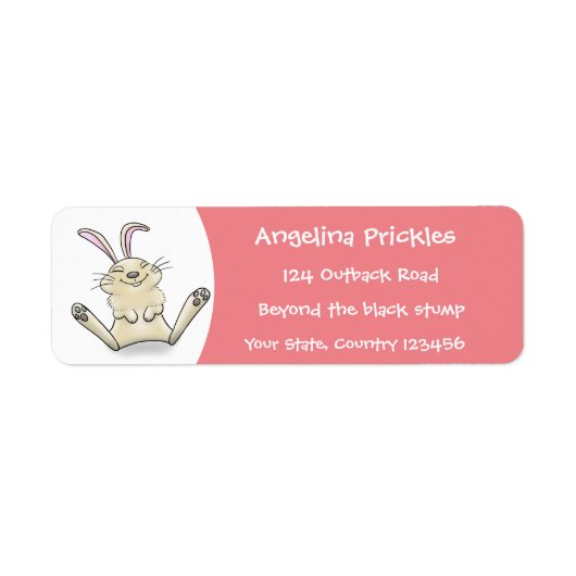 Cute bunny konbit cartoon illustration etiket (Voorkant)