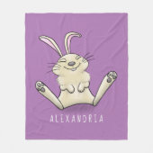 Cute bunny konbit cartoon illustration fleece deken (Voorkant)