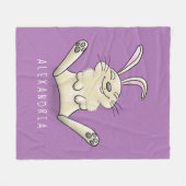 Cute bunny konbit cartoon illustration fleece deken (Voorkant (Horizontaal))