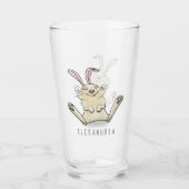 Cute bunny konbit cartoon illustration glas (Voorkant)