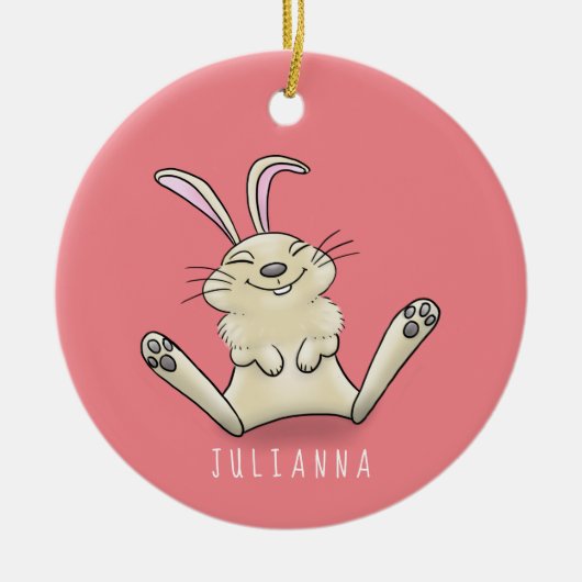 Cute bunny konbit cartoon illustration keramisch ornament (Voorkant)